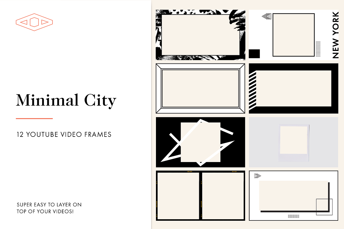 12 Minimal City Youtube Frames, a Social Media Template by Tangerine Nation (Photo 1 of 14)