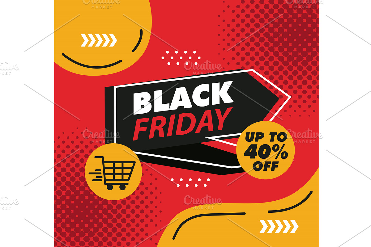 black friday lettering in arrow, a Finance Illustration by studiogstock