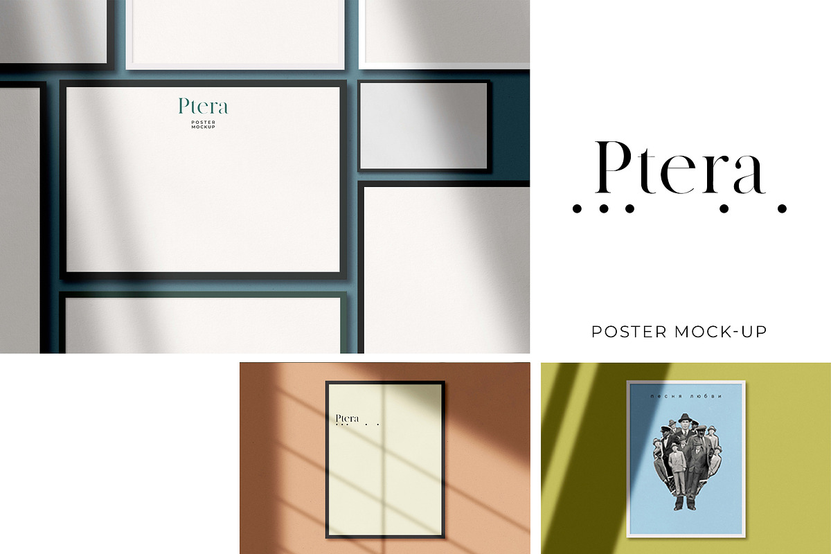 Ptera: All-in-One Poster Mockup Kit, a Print Template by Eugene Tantsurin (Photo 1 of 15)
