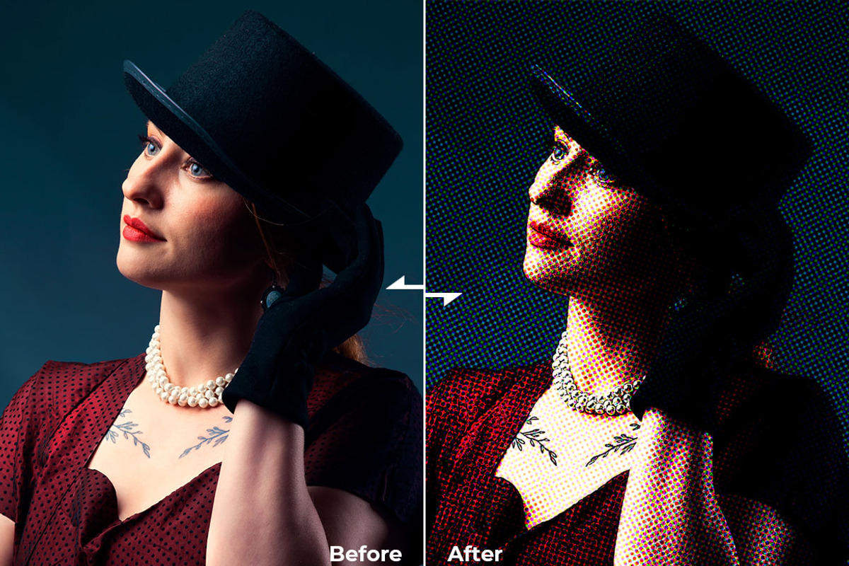 Photoshop Action - Dotted Halftone, an Action Add-On by Modaldesain (Photo 2 of 4)