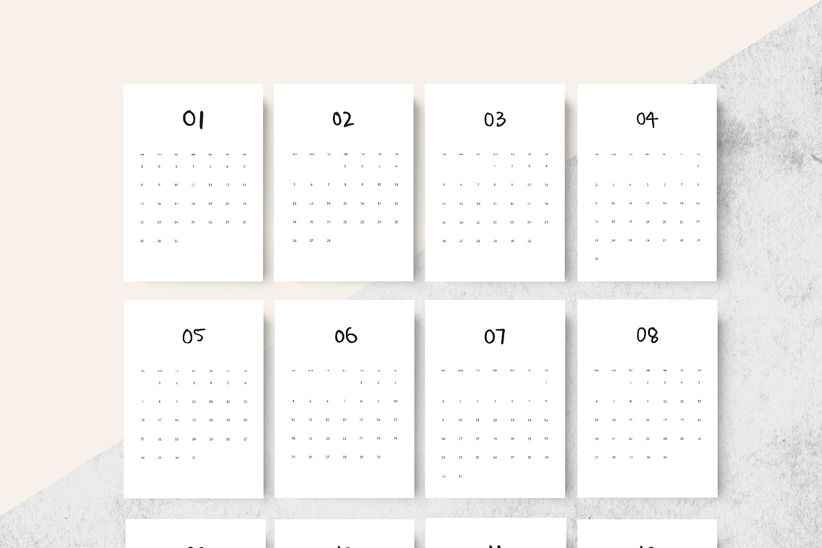 Twenty Seventeen Numbered Calendar, a Stationery Template by Made By Hamilton (Photo 5 of 5)