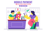 10 Mobile Payment Illustration, a Finance Illustration by denayunebgt (Thumbnail 1 of 4)