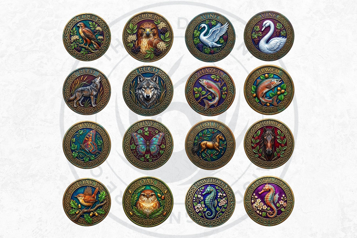 Celtic Animal Zodiac PNG Medallions, a Decorative Illustration by ThatsDesignArt (Photo 5 of 11)