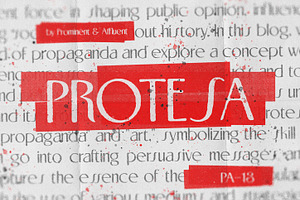 Protesa - Retro Display Font, a Sans Serif Font by Prominent & Affluent