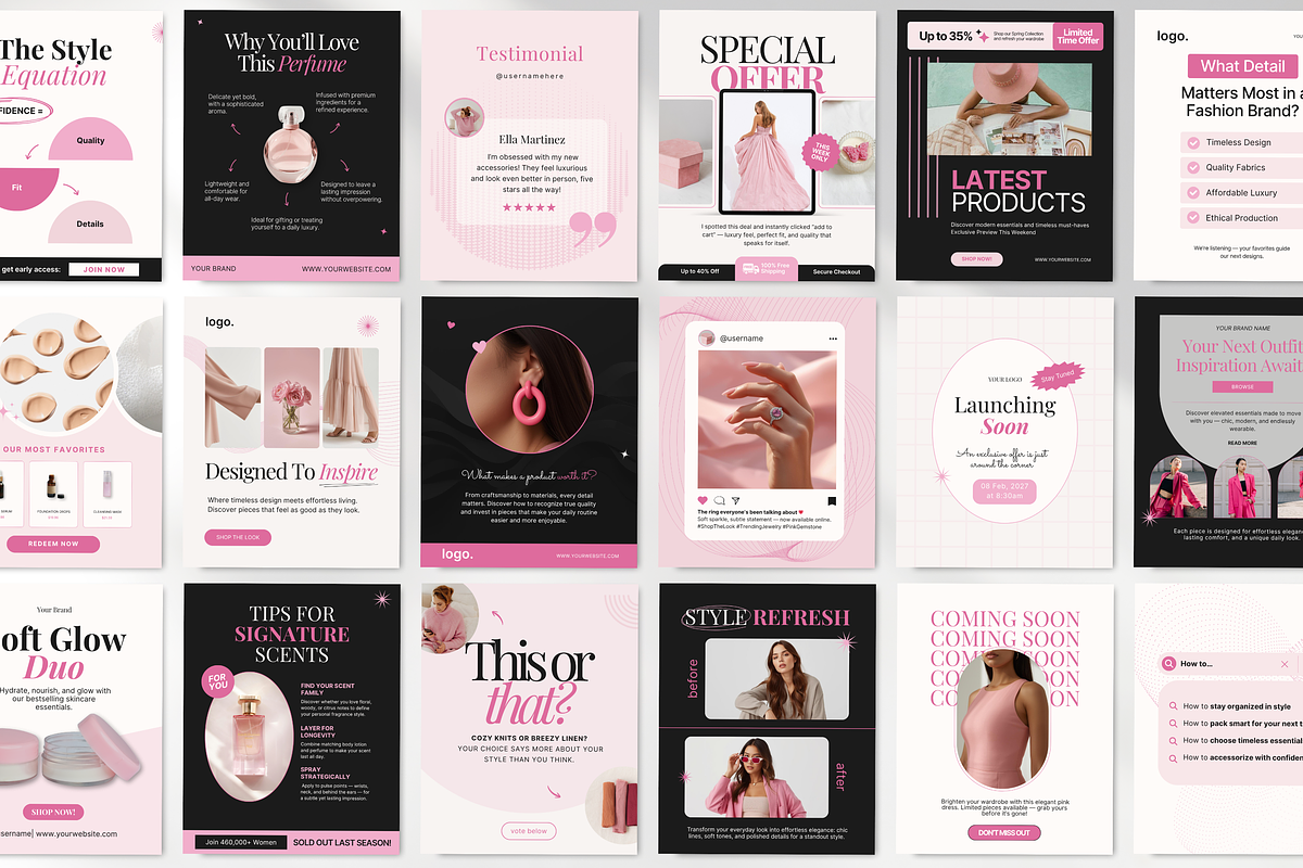 Ecommerce Canva Template Bundle, a Social Media Template by DigiPax (Photo 3 of 15)