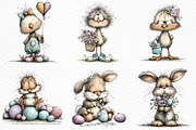 Whimsical Easter Clipart Bundle, an Illustration by Craft Nest (Thumbnail 4 of 11)