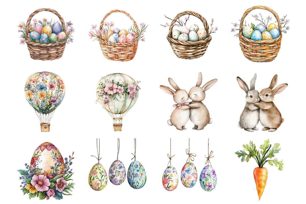 Whimsical Spring Easter Clipart, an Illustration by Design Market (Photo 2 of 3)