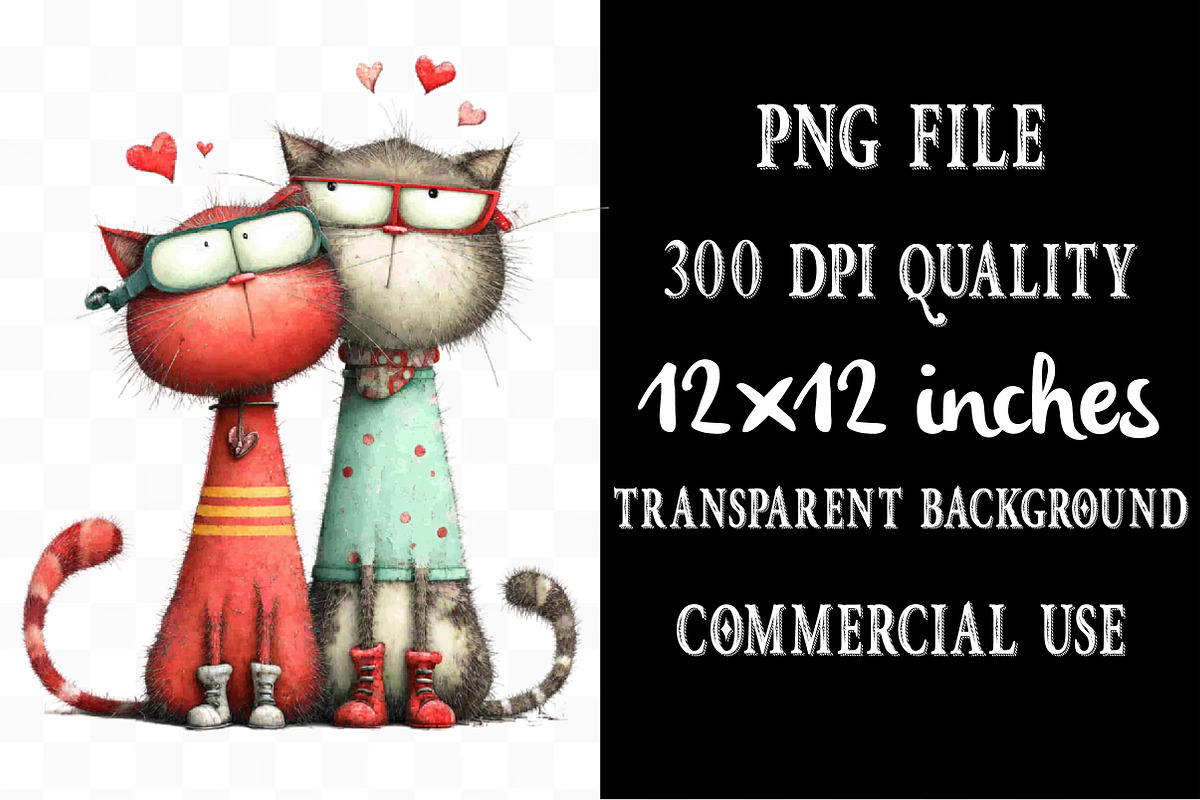 Sassy Cat Couple Png Clipart, an Illustration by Designking (Photo 4 of 5)