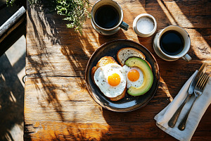 Calm moment with healthy breakfast, a Food & Drink Photo by MistyDay