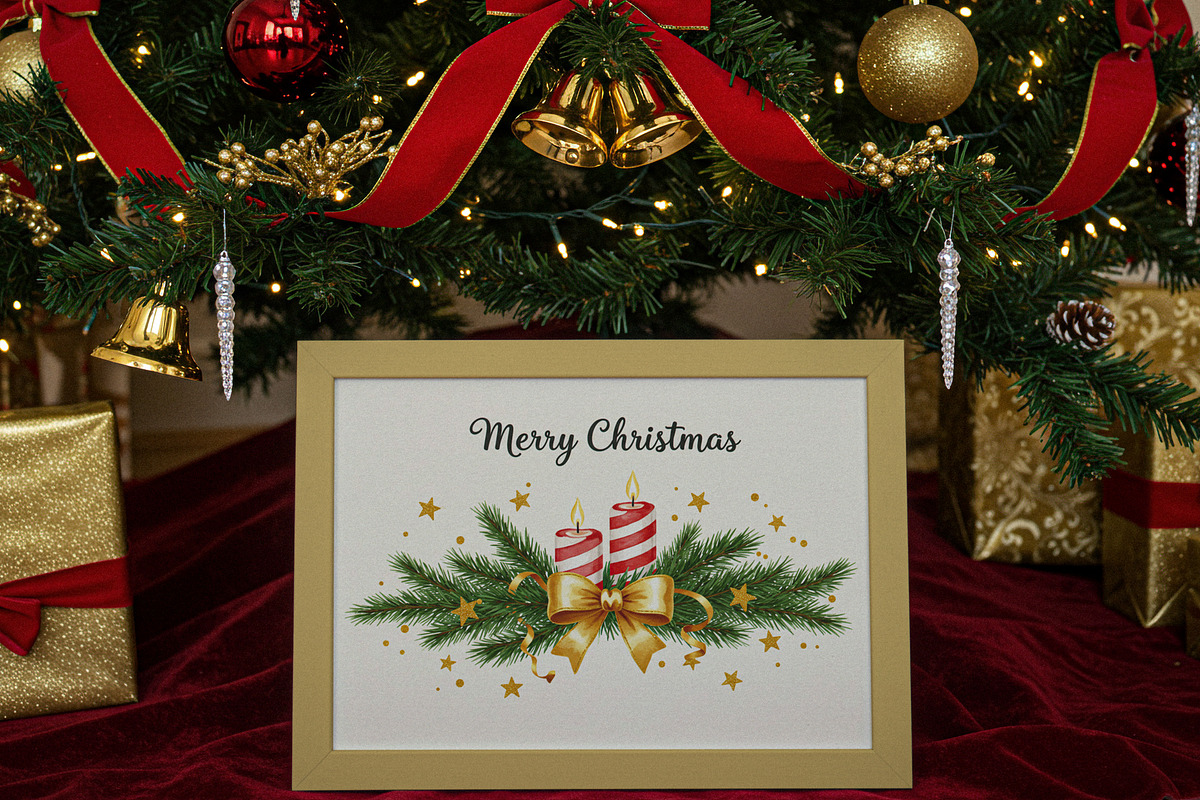 Christmas Themed Frame Mockup, a Product Mockup by Designer Dude