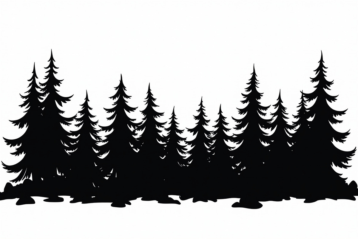 Pine Forest Silhouette Bundle, a Graphic by Creativeshirt (Photo 13 of 16)