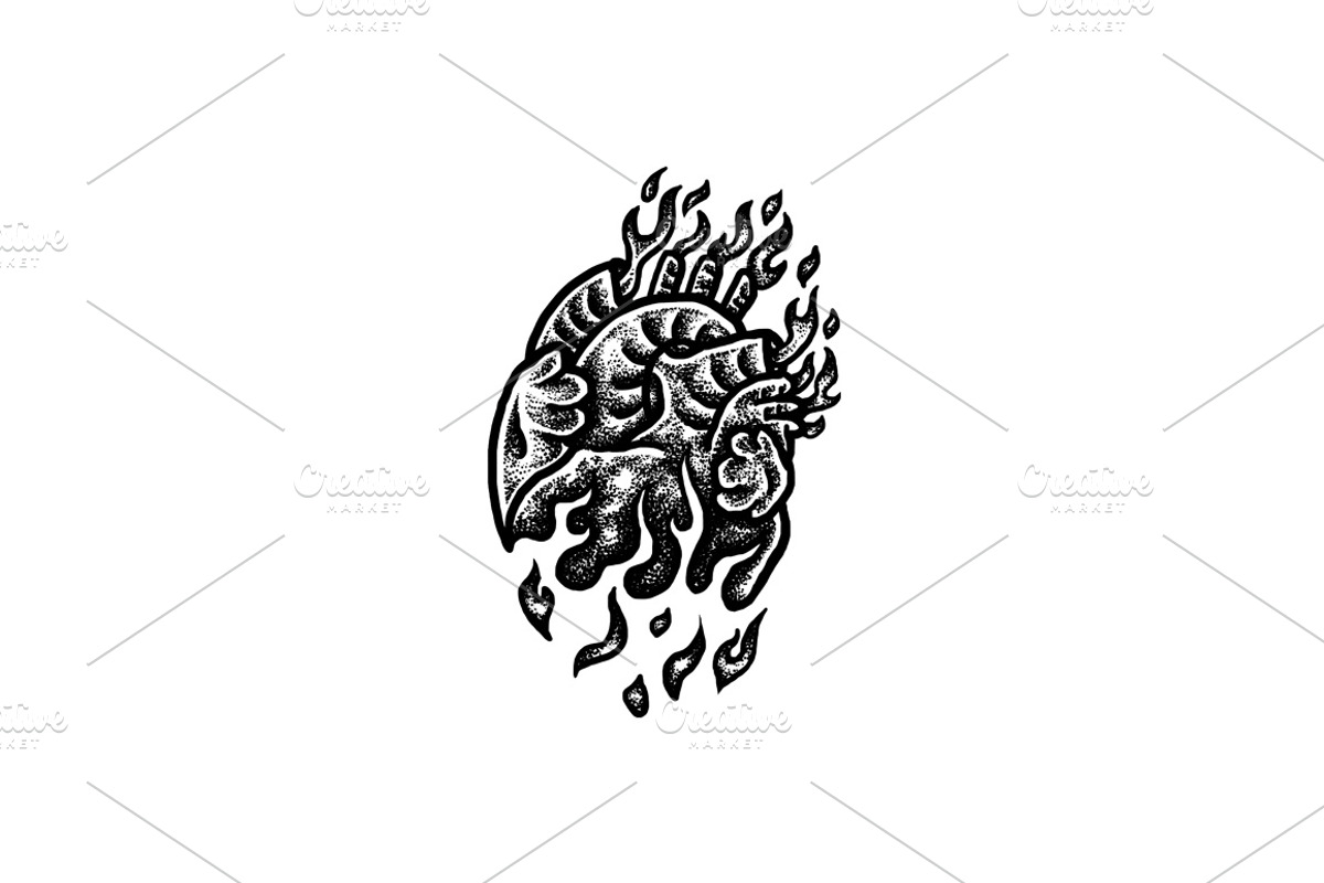 Human Heart | Tattoo Style, an Education Illustration by Design by sebrodbrick (Photo 10 of 11)