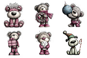 Christmas Teddy Bear Clipart, an Illustration by DreamArtGraphic (Thumbnail 4 of 4)