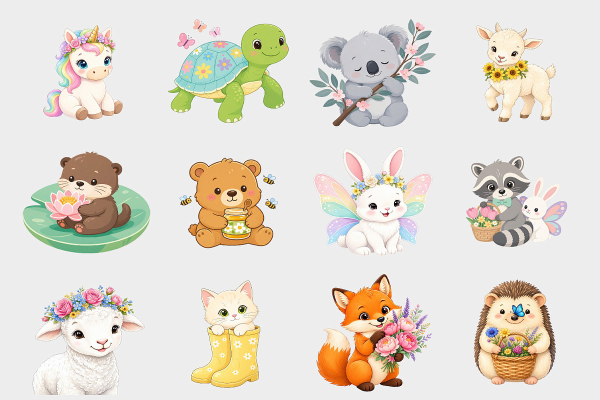 2D Whimsical Animal Clipart, a Seasonal Illustration by Design Market (Photo 2 of 3)