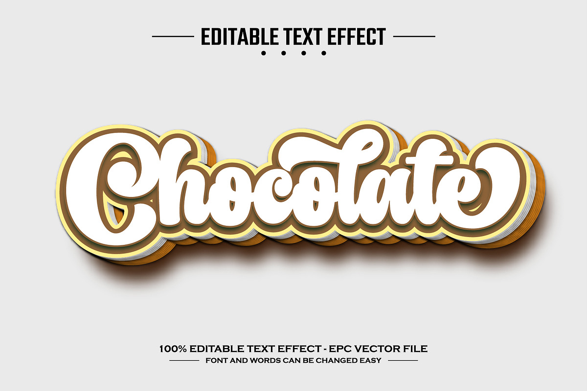 Chocolate 3D editable text effect, a Layer Style Add-On by nicemorning