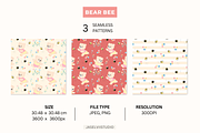 Bear Bee - Peach, a Pattern Graphic by Jaselvii Studio (Thumbnail 2 of 6)