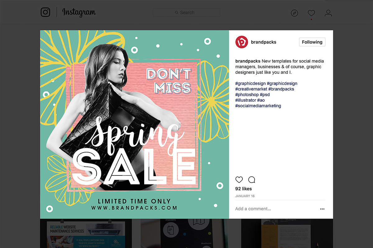 Spring Social Media Templates Pack, a Social Media Template by BrandPacks (Photo 7 of 16)