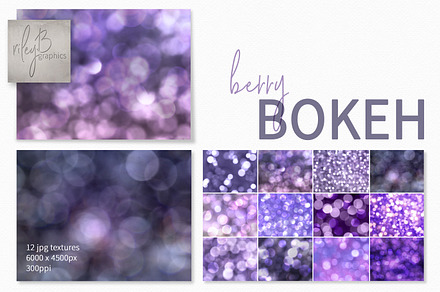 Berry Bokeh Backgrounds, a Texture Graphic by rileyBgraphics