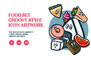 CUTE FOOD ICONS SET, a Food Illustration by grindstudio (Thumbnail 1 of 8)