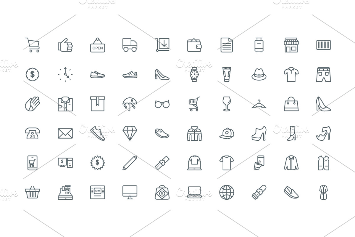 220 Fashion and Clothes Line Icons, an Outline Icon by Vectors Market (Photo 3 of 4)