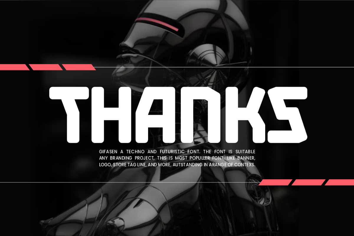 Gifasen - Techno Font, a Sans Serif Font by QR Design Studio (Photo 8 of 8)