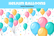 Colorful helium vector balloons, a Decorative Illustration by Torontotokio (Thumbnail 1 of 6)