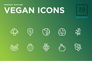 Minimal Vegan icon set, an Outline Icon by Vineta Rendon (Thumbnail 1 of 4)