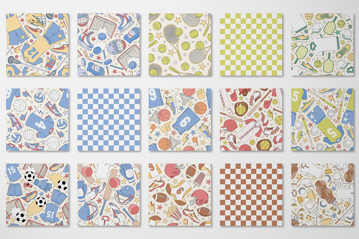 Game Day Sport pattern set, a Pattern Graphic by @olga.angelloz (Photo 2 of 2)