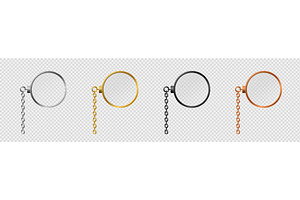 Vintage monocles on chain template, an Object Illustration by skripnikbb