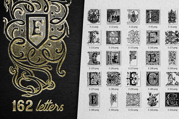 Vintage Letter E Vector And PNG preview 7