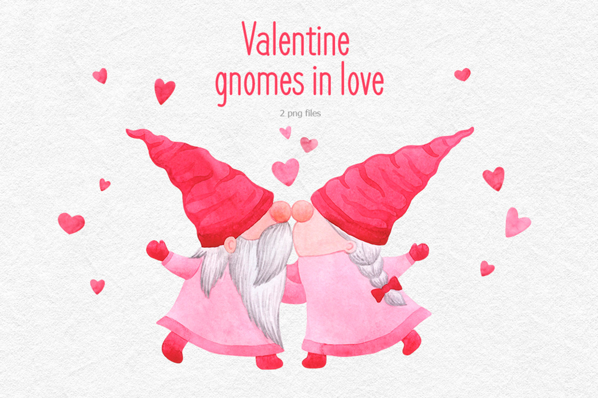 Valentine gnomes in love clipart, an Object Graphic by CreativeByLu (Photo 1 of 7)