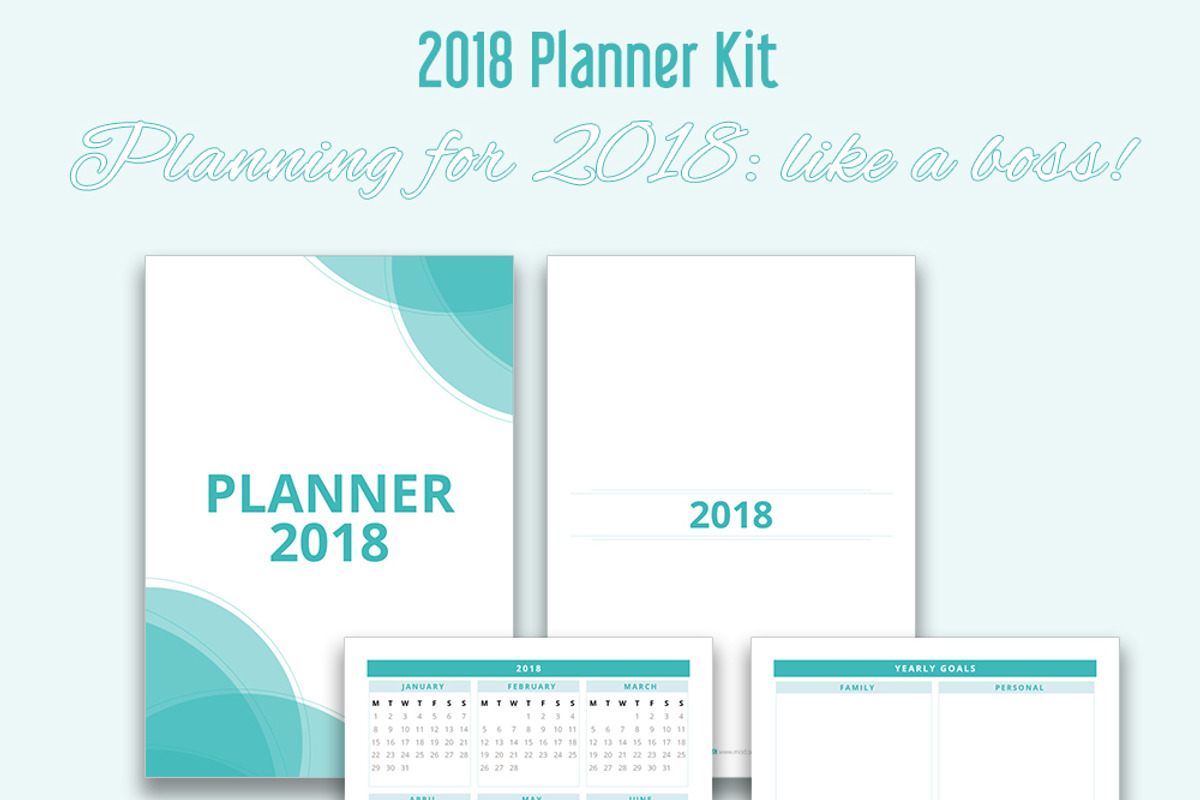 Printable Planner Kit for 2018, a Stationery Template by MOD (Photo 2 of 5)