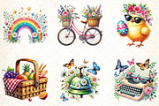 Retro Spring Sublimation Clipart, an Illustration by DreamCafeArt (Thumbnail 3 of 5)