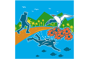 Scuba Diver Hiker Tropicbird WPA