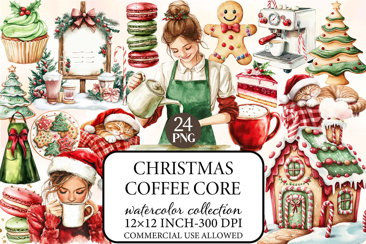 Christmas Coffee Core Clipart, an Illustration by Libby Wishes (Photo 1 of 6)