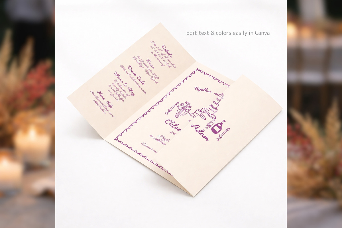 Gatefold Invitation Template bd003, an Invitation Template by TyphoonStudio (Photo 6 of 9)