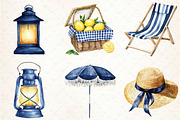 Navy Summer Outdoor Watercolor Clipa, an Illustration by Libby Wishes (Thumbnail 2 of 7)