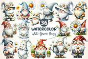 Watercolor Daisy Gnome Clipart, an Illustration by Dream Creation (Thumbnail 1 of 4)