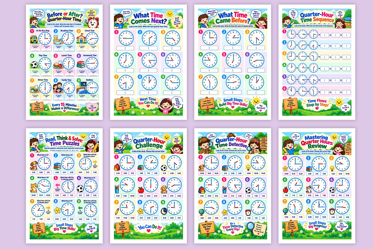 Around the Clock: Quarter Hours, a Stationery Template by Designmela01 (Photo 4 of 6)