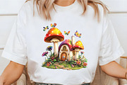Mushroom Cottages Whimsical Clipart, a Seasonal Illustration by designcity5 (Thumbnail 4 of 5)
