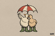 Two Cute Ducks In Green Rainboots, an Object Graphic by SharpMarketplace (Thumbnail 1 of 5)