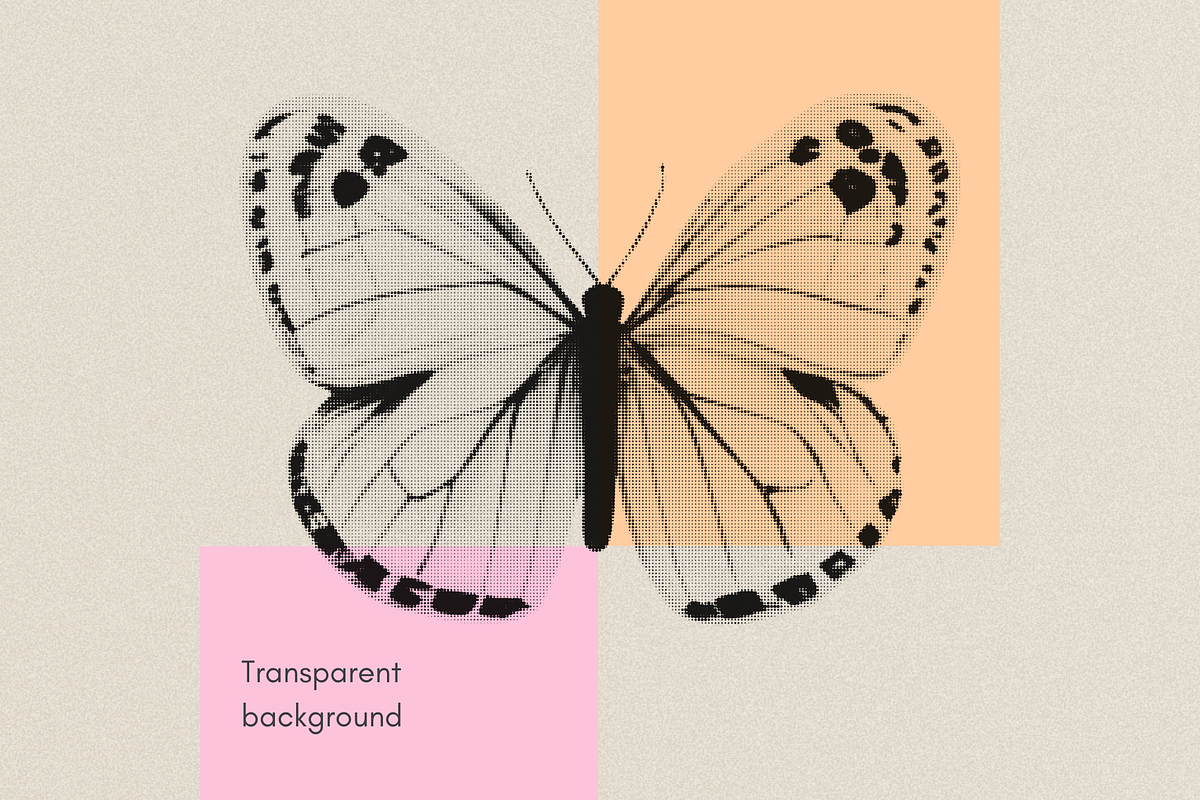 Halftone Butterfly Clipart, an Object Graphic by JulsIst (Photo 2 of 7)