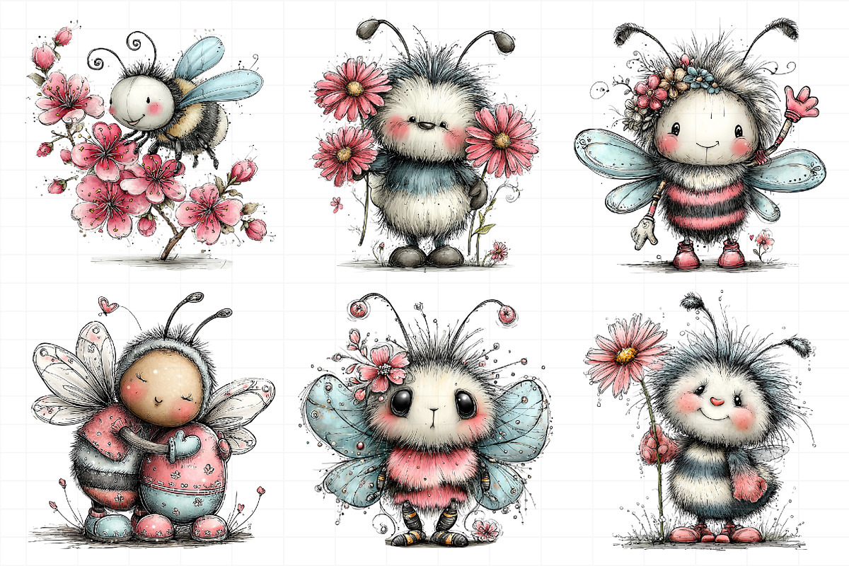 Whimsical Easter Bee Clipart, an Illustration by Daily.Designs (Photo 7 of 8)