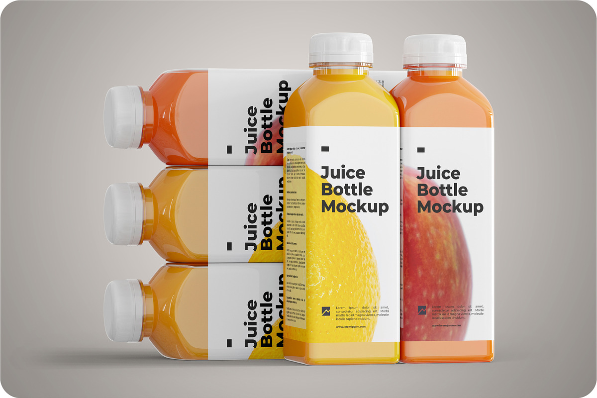 Square Juice Bottle Mockup - 5 PSD, a Packaging Mockup by Muhazdinata (Photo 5 of 7)