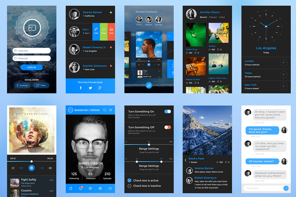 iPhone 6 Media Player UI Kit, an UI Kit Template by Cosmic Motive (Photo 1 of 5)