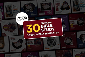 Church Bible Study Flyer Bundle (30), a Social Media Template by MK Creatives
