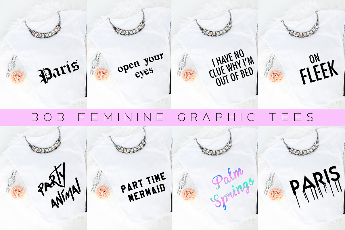 Big Bundle-Feminine Graphic Tees, a Background Graphic by iloladesign (Photo 27 of 36)