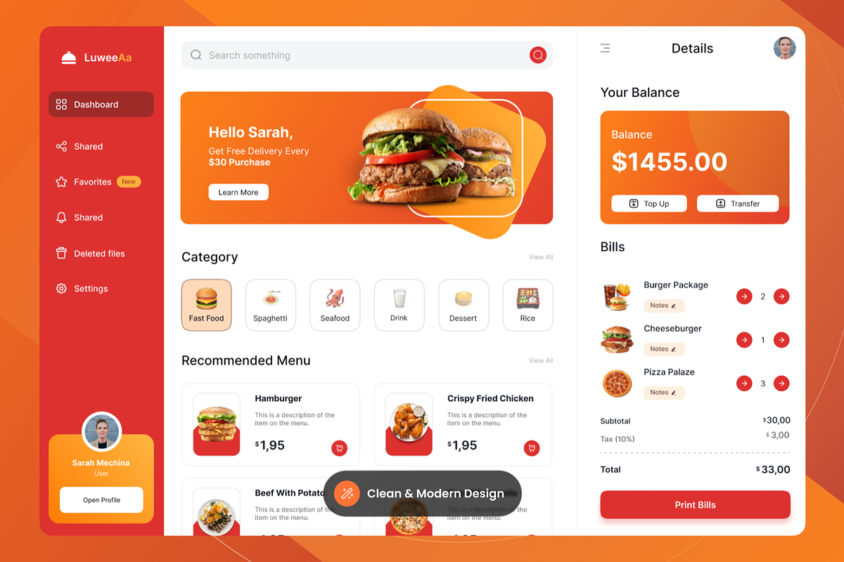 LuweeAa - Food Admin Panel Dashboard, a Websites & App Template by Annora Studio (Photo 2 of 2)