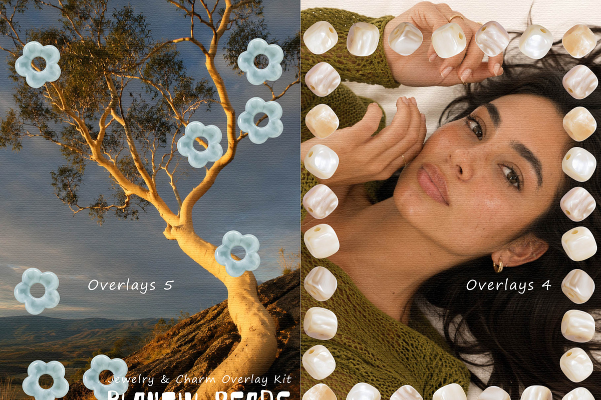 Playful Beads & Jewelry PNG Overlays, a Texture Graphic by DreamoraArt (Photo 4 of 9)