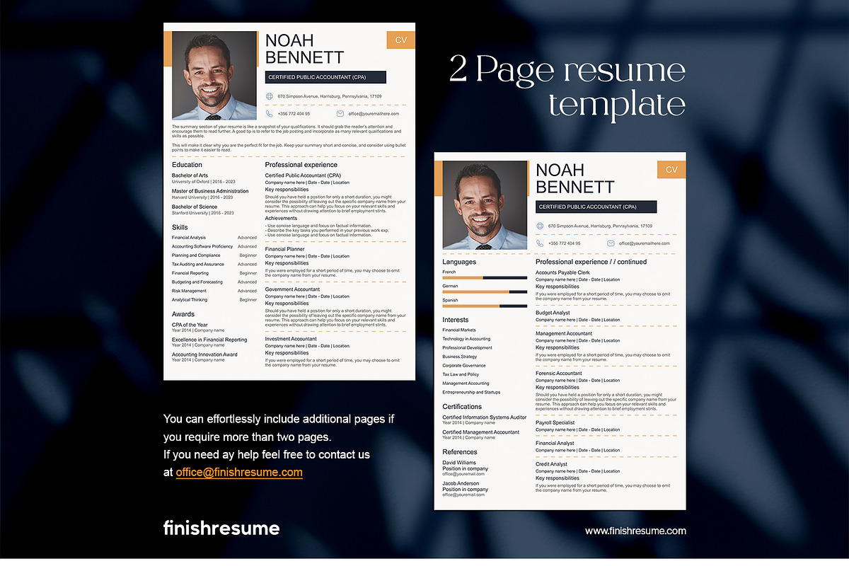 Certified public accountant resume, a Resume Template by FinishResume (Photo 3 of 11)